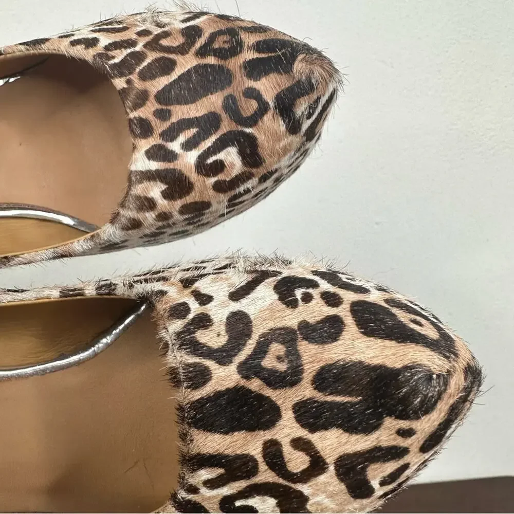 L.A.M.B. Women's Size 7 M Leopard Print Calf Hair Leather 'Dorothee' Wedge - Picture 12 of 13